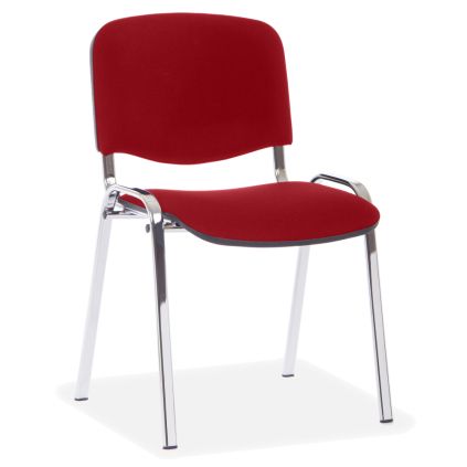 Konferenční židle Viva, chromované nohy, červená